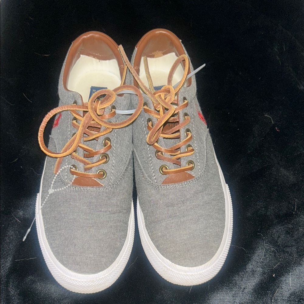 Polo by Ralph Lauren Gray and Brown Sneakers with White Sole